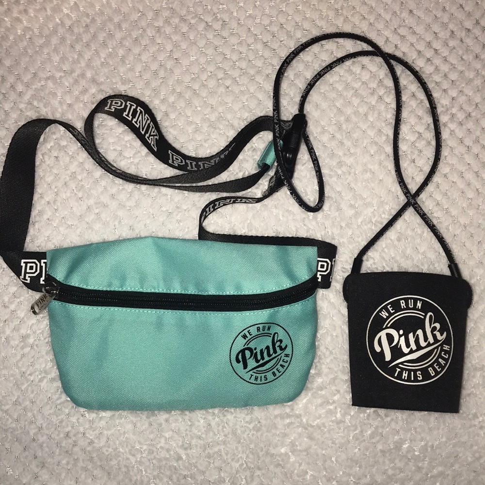 PINK Fanny Pack and Koozie